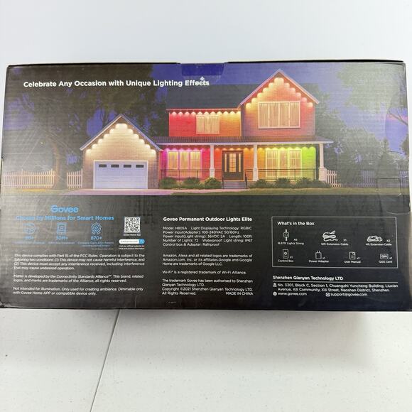 Govee Permanent Outdoor Lights Elite 100ft RGBIC+White WiFi Alexa Google - Picture 2 of 6